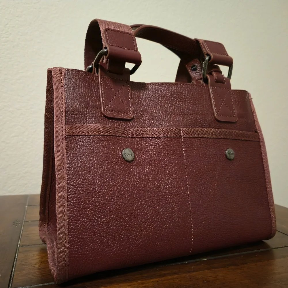 Botkier Bedford Bite Size Structured Leather Handbag Burgundy - Picture 16 of 16